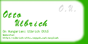 otto ulbrich business card